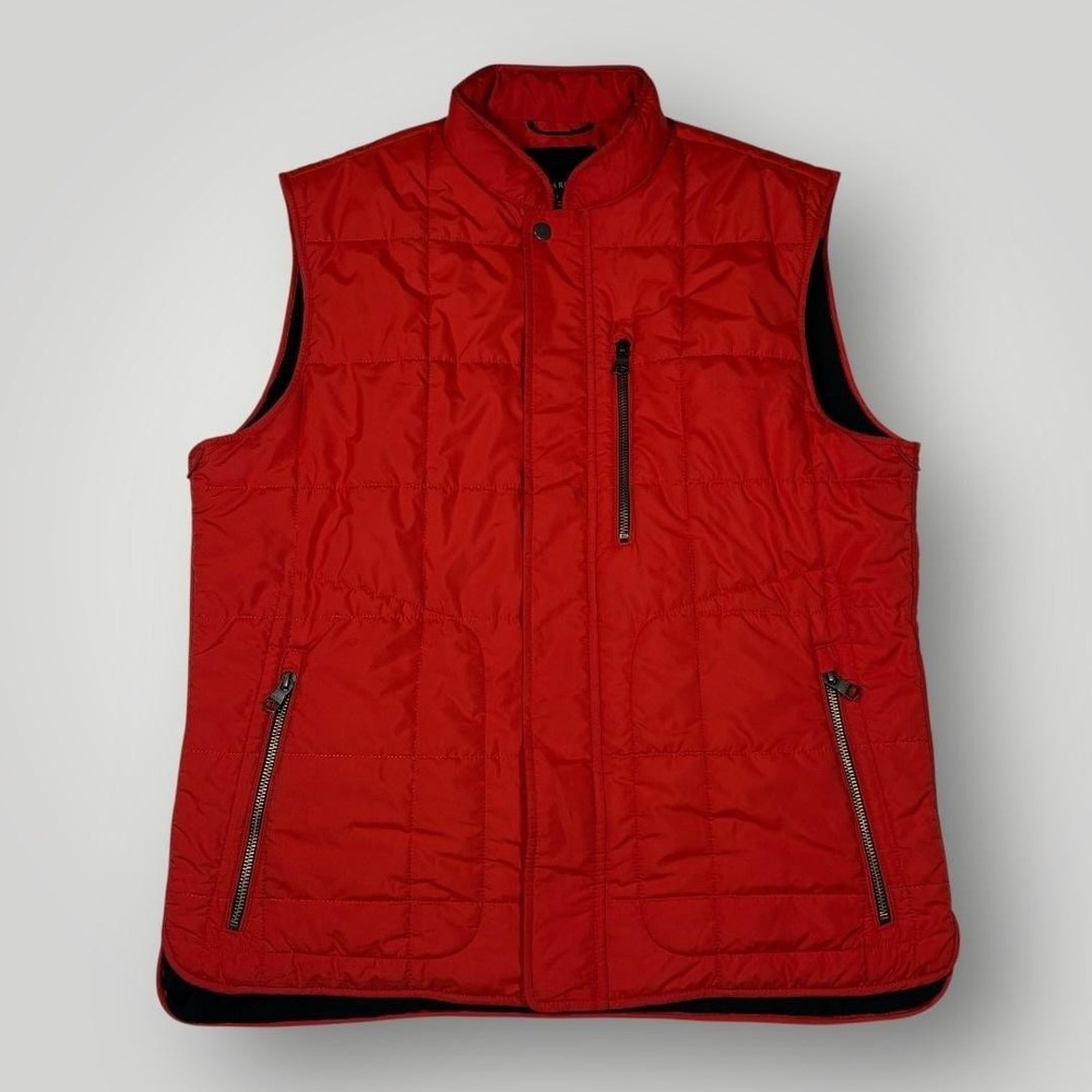 Banana Republic Vest‎ Mens Medium Red Quilted Puffer Modular System Full Zip